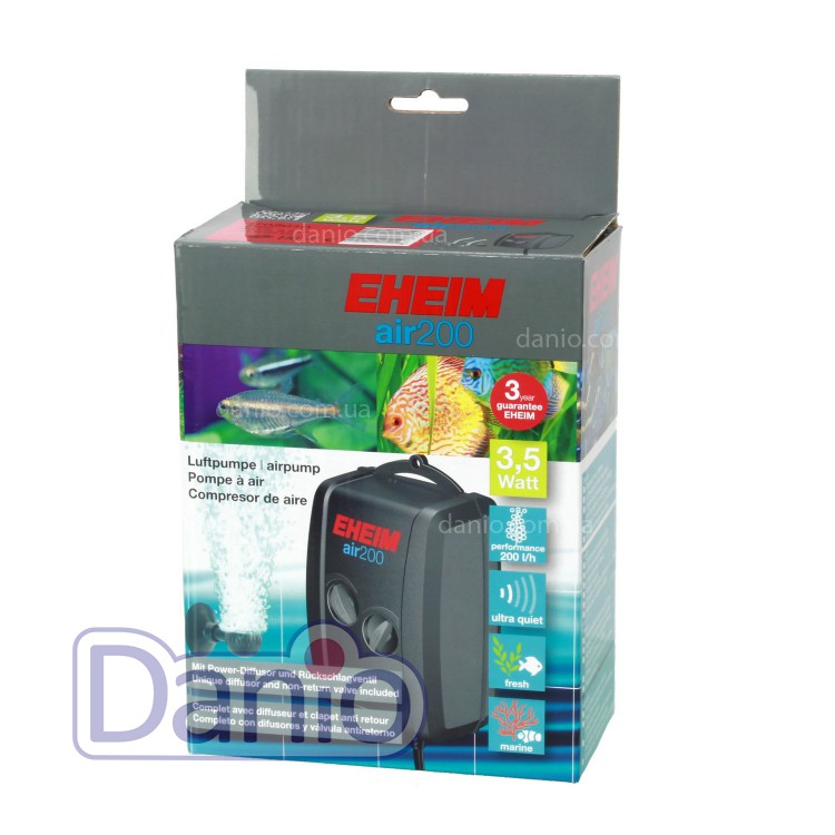 Компрессор Eheim Air Pump 200, двухканальный до 400л