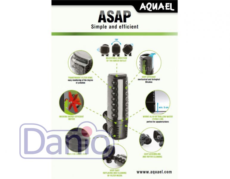 Aquael Фильтр внутренний Aquael ASAP 300, 300 л/ч, цена на Внутренние ...