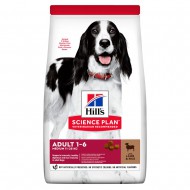 Корм для собак средних пород Hill's SCIENCE PLAN Adult Medium Breed, с ягненком, 14 кг