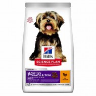 Корм для собак малых пород Hill's SCIENCE PLAN Sensitive Stomach&Skin Small&MIni при чувствительном желудке, с курицей, 3кг