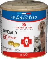 Харчова добавка для котів та собак Francodex Omega-3, 60 капсул