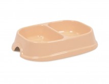 Миска пластикова Природа Модерн Дует №1 подвійна, рожево-бежева, 400 мл