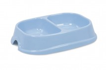 Миска пластикова Природа Модерн Дует №1 подвійна, світло-блакитний, 400 мл