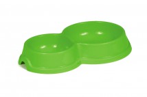Миска пластикова Природа №1 подвійна, зелена, 150/270 мл