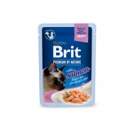 Влажный корм для кошек Brit Premium Delicate Fillets in Gravy Salmon, 85g, филе лосося в соусе