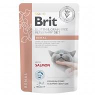 Влажный корм для кошек Brit GF VD Renal, 85 г, с лососем 