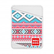 Візитниця WAUDOG Design із малюнком Етно, преміум шкіра (ширина 70 мм, довжина 95 мм) білий