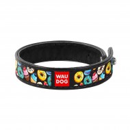 Браслет WAUDOG Design c рисунком Пончики кожа S (ширина 15 мм, длина 18-20 см) черный