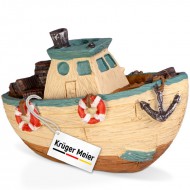 Декорация рыбацкая лодка Kruger Meier Fishing Boat 11x6.5x7.5см