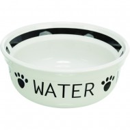 Миска для собак Trixie Water керамічна 0,6d 15 см біло-чорна