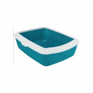 Туалет для кошек с бортиком Trixie Classic 37x15x47 см, синий/белый