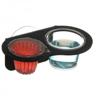 Миска двойная подвесная Terrario Gecko Bar Duo Jelly Black
