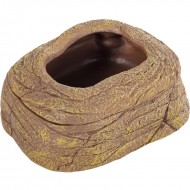 Миска магнитная для живого корма Repti-Zoo Magnetic Food Dish 9×7×4 см (ERB45), с имитацией скалы для террариумов	