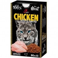  Полувлажные лакомства ALPHA SPIRIT Cat Beef Natural Snacks 80гр, для взрослых котов, с курицей