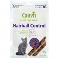 Полувлажные лакомства CANVIT Hairball Control 100гр, для котов, для выведения комков шерсти, с уткой