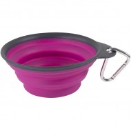 Дорожня складана миска DEXAS Collapsible Travel Cup з карабіном 480мл, для собак, пурпурна
