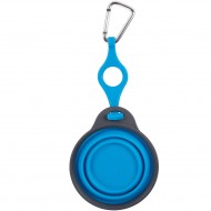 Дорожная складная миска DEXAS Travel Cup Bottle Holder & Carabiner с креплением на бутылку, для собак, голубая