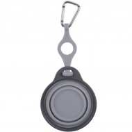 Дорожня складана миска DEXAS Travel Cup Bottle Holder & Carabiner з кріпленням на пляшку 240мл, для собак, світло-сіра