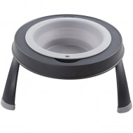 Миска одинарна DEXAS Single Elevated Feeder Large на складній підставці 960мл, для собак, світло-сіра