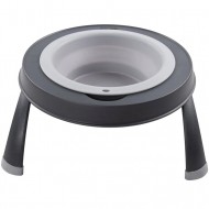 Миска одинарная DEXAS Single Elevated Feeder Small на складной подставке 360мл, для собак, светло-серая