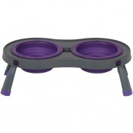 Подвійна миска DEXAS Double Elevated Feeder Large на складній підставці 600мл, для собак, фіолетова