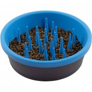 Миска DEXAS Silicone Slow Feed Bowl 1.44л, для медленного кормления собак, голубая