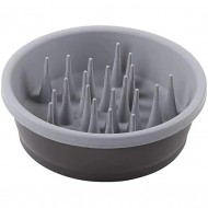 Миска DEXAS Silicone Slow Feed Bowl 1.44л, для медленного кормления собак, серая