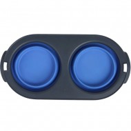 Подвійна миска DEXAS Collapsible/Expandable Pet Feeder 600мл, для собак, синя