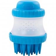 Щетка DEXAS ScrubBuster с емкостью для шампуня для купания собак, голубая