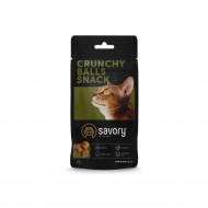 Хрустящие лакомства Savory Cats Snacks Crunchy Balls для взрослых привередливых котов, шарики с кошачьей мятой, 60 г