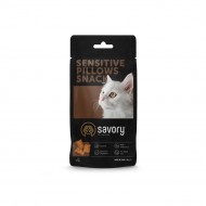 Хрустящие лакомства Savory Cats Snacks Pillows Sensitive для взрослых котов с чувствительным пищеварением, 60 г