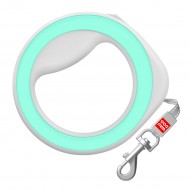 Поводок-рулетка для собак светоотражающий круглый WAUDOG R-leash  XS-M 2,9м до 40кг, салатовый