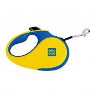 Поводок-рулетка для собак светоотражающая лента WAUDOG R-leash L 5м до 50 кг, Colors of freedom