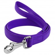 Поводок для собак кожаный WAUDOG Glamour S-М 18мм/122см, фиолетовый