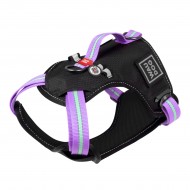 Шлея для собак безопасная WAUDOG Nylon М 20мм/60-80см, с QR-паспортом, фиолетовый