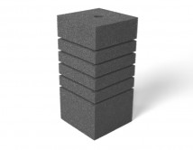 Губка фильтрационная мелкопористая 10х10х20см, рифленая