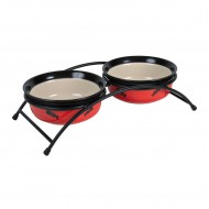 Миска для кота Trixie 300 мл керамическая 2 шт + подставка