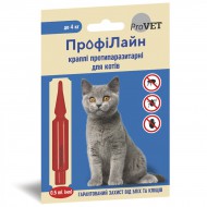 Капли на холку для кошек ProVET ПрофиЛайн от внешних паразитов, 0,5мл/1пип