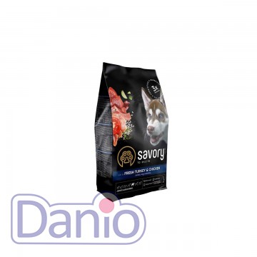 Корм для щенков крупных пород Savory Fresh Turkey and Chicken 3к