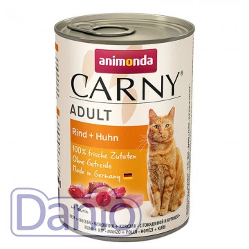 Влажный корм для кошек Animonda Carny Adult Beef+Chicken 400г, с