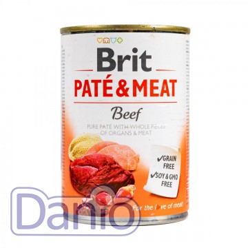 Влажный корм для собак Brit Pate & Meat Beef 400г, с говядиной и