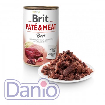 Влажный корм для собак Brit Pate & Meat Beef 400г, с говядиной и