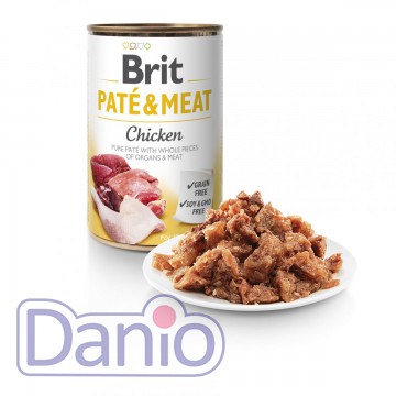 Влажный корм для собак Brit Pate & Meat Chicken 400г, с курицей 