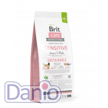 Сухой корм для собак Brit Care Dog Sustainable Sensitive 12кг, с