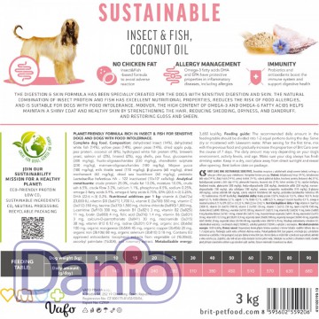 Сухой корм для собак Brit Care Dog Sustainable Sensitive 12кг, с