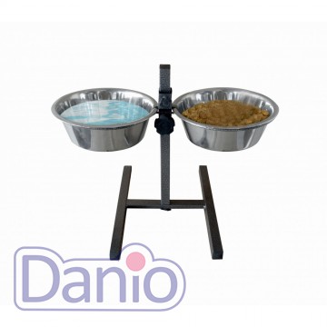 Підставка SWI висока металева під миски + 2 миски, 2 х 2.8
