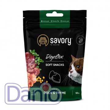 Лакомства для кошек Savory Digestion, с уткой и тимьяном, 50 г