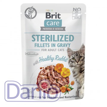 Влажный корм для кошек Brit Care Cat Sterilized 85 г, с кроликом
