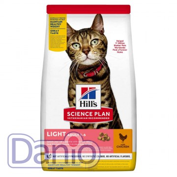 Корм для кошек Hill's SCIENCE PLAN Adult Light для склонных к ли