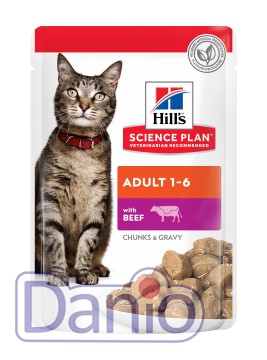 Влажный корм для кошек Hill's SCIENCE PLAN Adult, с говядиной, 8